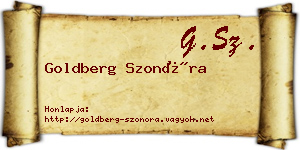 Goldberg Szonóra névjegykártya